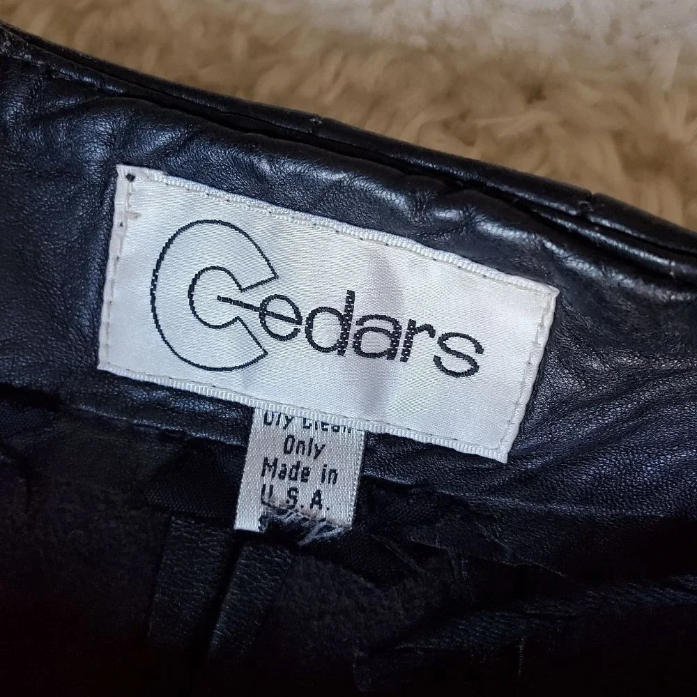 CEDARS‎ Vintage Women's Leather Skirt Size Small Black